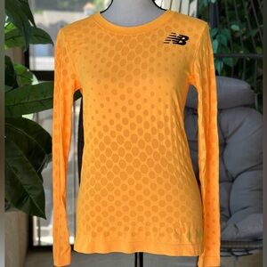 New Balance Orange Gold Fitted Ribbed T-Shirt